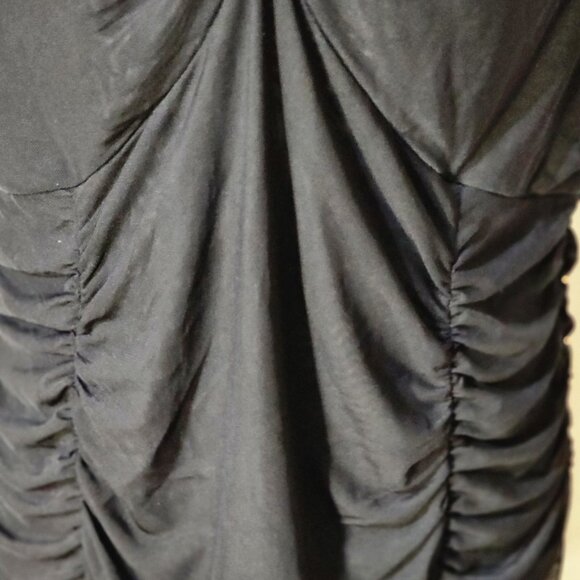 NWT- Black Mesh Ruche Detailed Tank - Picture 3 of 4